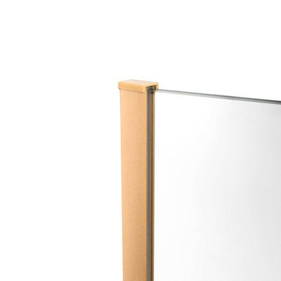 Saniclass Bellini inloopdouche 100x200cm veiligheidsglas rookglas antikalk met messing profiel