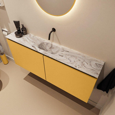 MONDIAZ TURE-DLUX 120cm toiletmeubel Ocher. EDEN wastafel Glace positie midden. Zonder kraangat.