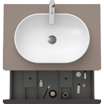 Duravit D-Neo wastafelonderkast 80x45.9x55cm 1 lade Basalt Mat