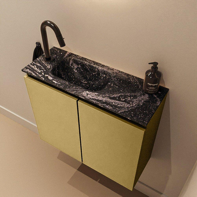 MONDIAZ TURE-DLUX 60cm toiletmeubel Oro. EDEN wastafel Lava positie links. Met 1 kraangat.