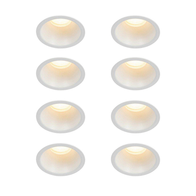 QAZQA Dept inbouwspot - set van 8 - 7.8x7.8x6.5cm - dimbaar - IP44 - mat wit
