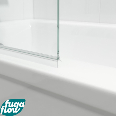 FugaFlow Efficiente Vetro Badwand - 1 delig draaibaar - 80x150cm - 6mm veiligheidsglas - anti kalk - chroom