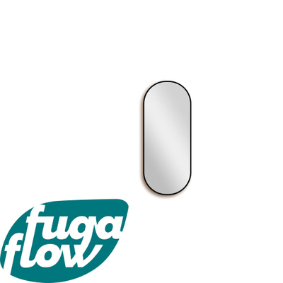 FugaFlow Eccelente Arredo 2.0 spiegel badkamerspiegel - ovaal 90x38cm - frame - mat zwart