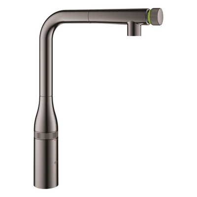 GROHE Essence Keukenkraan - hoog - draaibare/uittrekbare uitloop - hard graphite glans