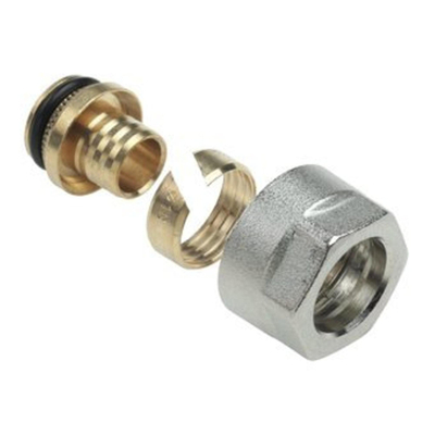 Bonfix vernikkelde adapter euroconus TP98 16x20mm voor kunststofbuis