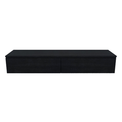 Arcqua Living Onderkast - 180x46x30cm - 2 lades - greeploos - gemelamineerd spaanplaat - oak black