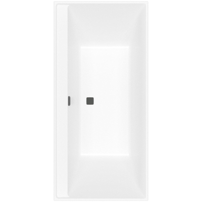 Villeroy & Boch Collaro kunststof inbouw duobad acryl rechthoekig 190x90x47cm mat zwart/stone white UBA199COR2NVRW