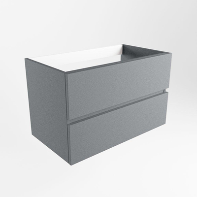 Mondiaz VICA wastafelonderkast - 80x45x50cm - 2 lades - uitsparing midden - softclose - Plata