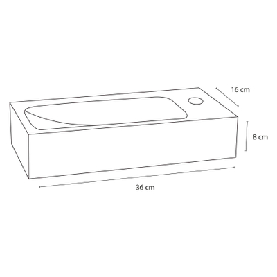 Differnz Doni Fontein Beton donkergrijs 36 x 16 x 8 cm