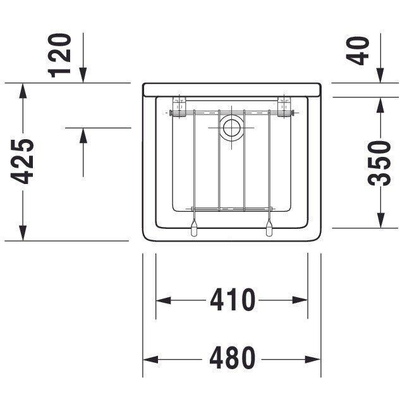 Duravit Duravital uitstortgootsteen 48x42.5cm met Wondergliss wit