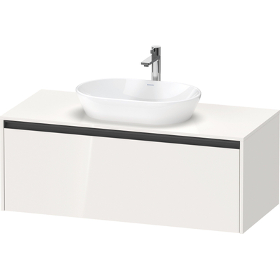 Duravit Ketho 2 wastafelonderbouwkast incl. consoleplaat met 1 lade 120x55x45.9cm met handgreep antraciet hoogglans wit