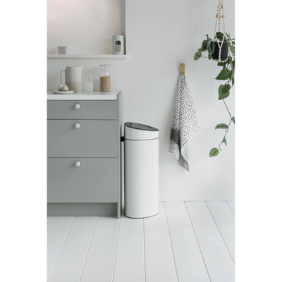 Brabantia Touch Bin Afvalemmer - 40 liter - kunststof binnenemmer - wit