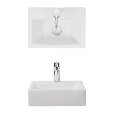 Crosswater Gerona wastafel 42.5x30.5x13cm met 1 kraangat zonder overloop wit