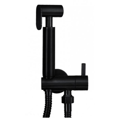 Wiesbaden 304 bidetset met handdouche en doucheslang mat zwart