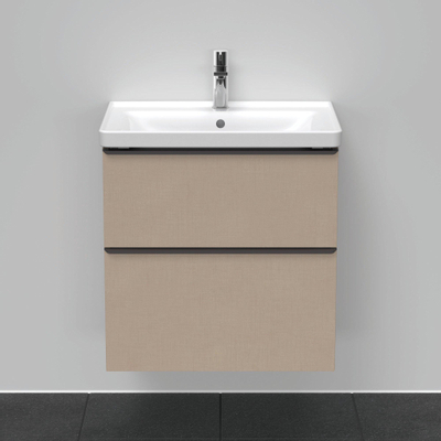 Duravit D-Neo wastafelonderkast 63.4x62.5x45.2cm 2 lades Linnen Mat