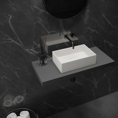 Ideavit Solidjoy Vrijstaande Wastafel - 38x24x11cm - solid surface- 6mm rand - wit