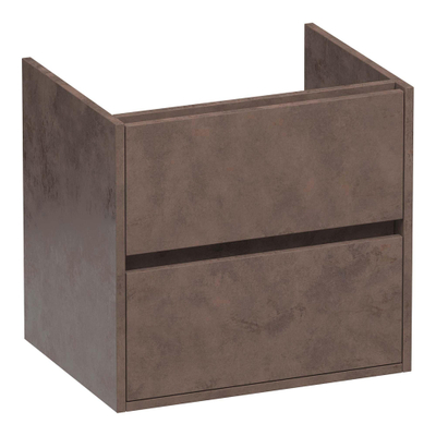 BRAUER Adore wastafelonderkast - 60x46x55cm - 2 softclose lades - greeploos - 1 sifon uitsparing - Erosion