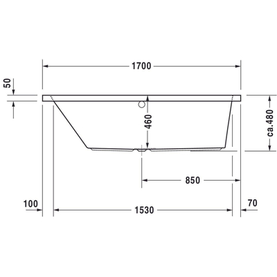 Duravit Vero bad 170x48x75cm acryl wit