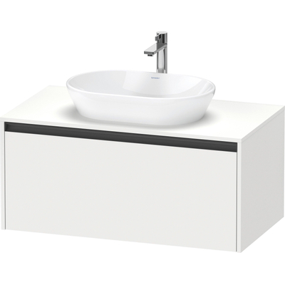 Duravit Ketho 2 wastafelonderbouwkast incl. consoleplaat met 1 lade 100x55x45.9cm met handgreep antraciet wit mat