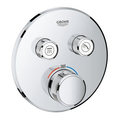 Grohe SmartControl Inbouwthermostaat - 3 knoppen - rond - geborsteld hard graphite