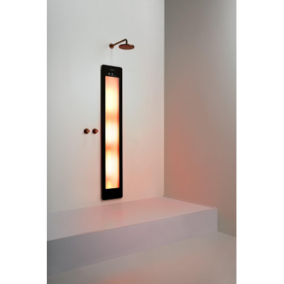 Sunshower Round One L infrarood opbouw incl. Installatieset hoek 185x33x25cm full body Black