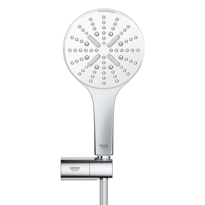 GROHE Rainshower SmartActive 130 Handdoucheset - 3 straalsoorten - rond - met houder - verstelbaar - gladde slang - 150cm - chroom/moonwhite