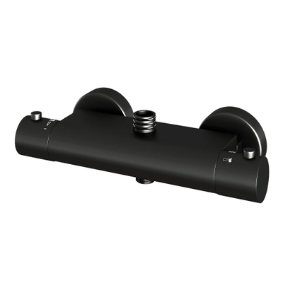 Brauer Black Edition Regendoucheset opbouw - hoofddouche 20cm - glijstang - handdouche rond 3 standen - gladde knoppen - mat zwart