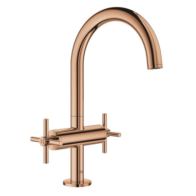 GROHE Atrio Wastafelkraan Opbouw - uitloop 16.6cm - L-size - draaibaar - kruisgrepen - warm sunset