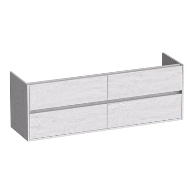 BRAUER Adore wastafelonderkast - 160x46x55cm - 4 softclose lades - greeploos - 2 sifon uitsparingen - Forest Seashell