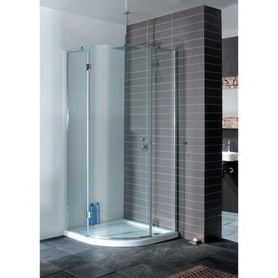 Crosswater Design New douchecabine kwartrond 80x80x195cm 1 draaideur zilver profiel helder glas