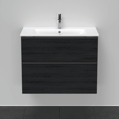 Duravit D-Neo wastafelonderkast 81x62.5x46.2cm 1 lade Eiken (zwart) Mat