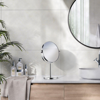 Smedbo Cosmeticaspiegel - staand - 17cm - 7x vergrotend - Messing - Chroom