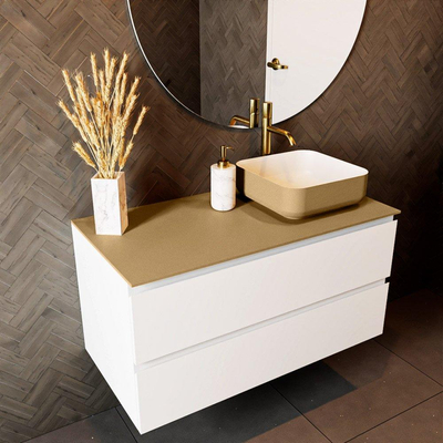 Mondiaz TOP 51 Topblad - 100x51x0.9cm - geschikt voor afdekplaat - Solid surface - Oro