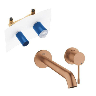 GROHE Essence New Wastafelkraan Inbouw - uitloop 23cm - L-size - met inbouwdeel - brushed warm sunset