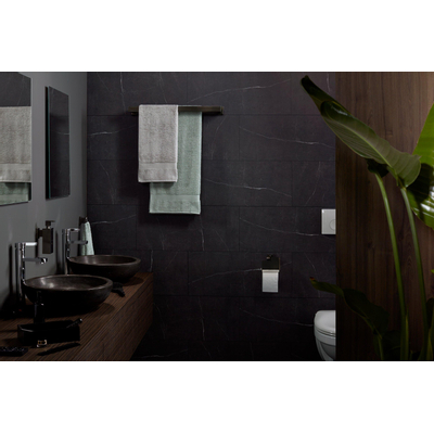 Haceka Edge Toiletrolhouder - met klep - grafiet gunmetal