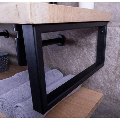 Wiesbaden mat zwarte vierkante supportbeugel 40x14