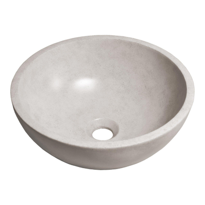 Saniclass Concrete opbouwwaskom 36x36x15cm zonder overloop rond Beton