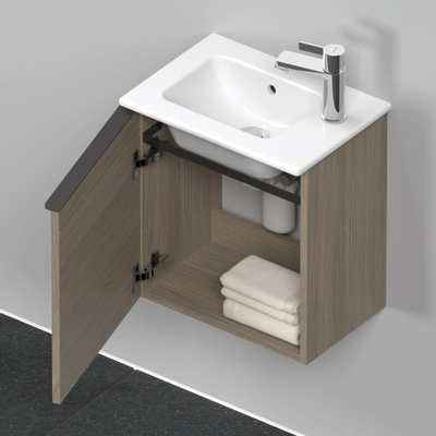 Duravit D-Neo wastafelonderkast 41x44x27.4cm Linksdraaiend 1 deur Eiken (terra) Mat