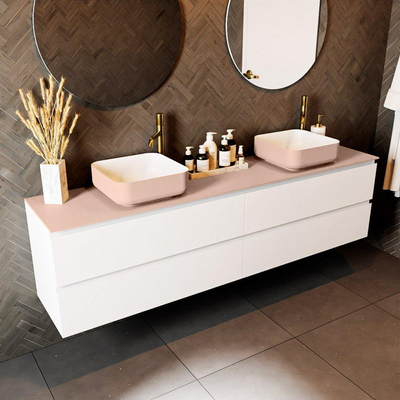 Mondiaz TOP 30 Topblad - 190x30x0.9cm - geschikt voor afdekplaat - Solid surface - Rosee