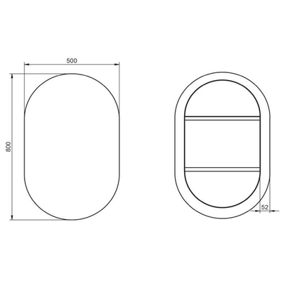 Adema Vygo Spiegel - 80x50cm - 4mm - incl. bevestingsmateriaal