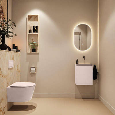 MONDIAZ TURE-DLUX 40cm toiletmeubel Rosee. EDEN wastafel Frappe positie rechts. Zonder kraangat.