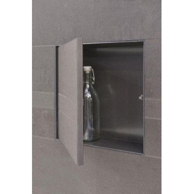 Looox BoX nis - 30x30x10cm - inbouw - betegelbaar - antraciet