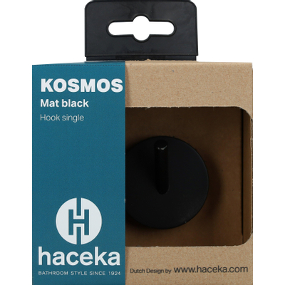 Haceka Kosmos Handdoekhaak - enkel - mat zwart
