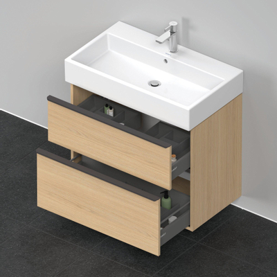 Duravit D-Neo wastafelonderkast 78.4x62.5x44.2cm 2 lades Natuur eiken Mat