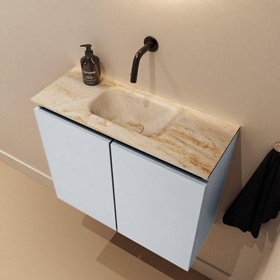 MONDIAZ TURE-DLUX 60cm toiletmeubel Clay. EDEN wastafel Frappe positie midden. Zonder kraangat.