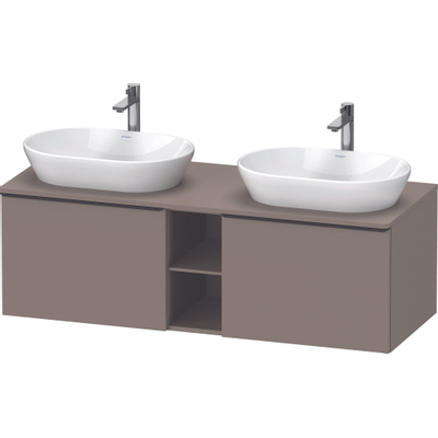 Duravit D-Neo wastafelonderkast 140x45.9x55cm 2 lades Basalt Mat