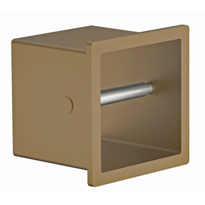 Fortifura Calvi Toiletrolhouder - inbouw - 17.3x17.3x15.3cm - Geborsteld Messing PVD (Goud)