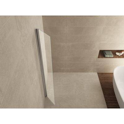 Wiesbaden Comfort zijwand draaibaar met muurprofiel 400 x 2000 x 10 mm nano helder glas/chroom