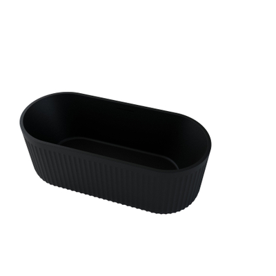 Ideavit ARCHTEC-BLK Vrijstaand Bad - 170x75x60cm - Rock Texture - overloopgat - klikwaste - met verstelbare poten - zwart