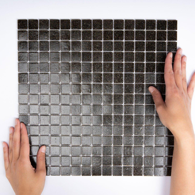 The Mosaic Factory Amsterdam mozaïektegel - 32.2x32.2cm - wand en vloertegel - Vierkant - Glas Dark Brown Mat